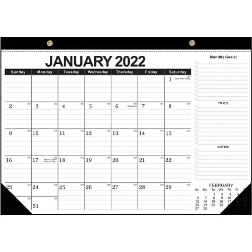 2022-2023 Desk Wall Calendar 18 Monthly Calendar Jan. 2022-Jun 202 3 Ruled Blocks for Monthly Goals for Home Office