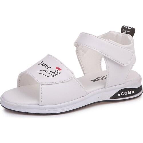 2020 New Fashion Children Princess Girls Letter Shoes Flats Shoes Big Kids Leather Shoes Beach Shoes 4 5 6 7 8 9 10 11 12 Years