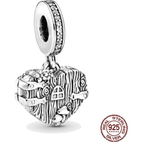 New 925 Sterling Silver Bead Maternal Love Tree Heart Charms ​​​DIY Fine Beads Fit Original Pandora Charms Bracelet Jewelry 2021