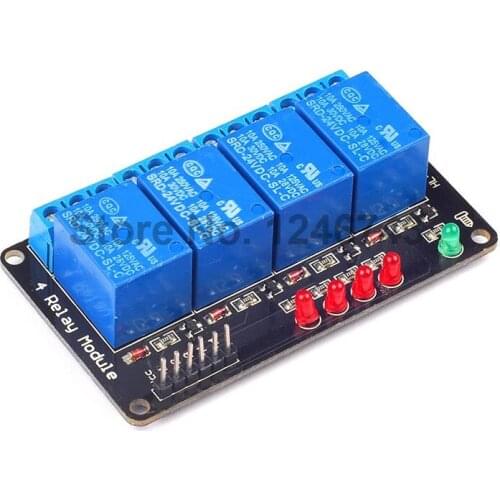 5V 12V 24V 4 Channel Relay Module with Lamp Low Level Trigger 4 way Relay Module for Arduino