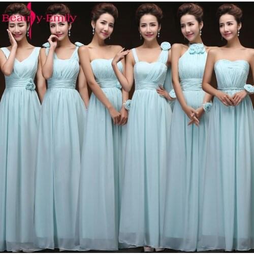 Six Style Pink Bridesmaid Dresses A-line Wedding Party Prom Dresses Vestido De Festa Party Dresses
