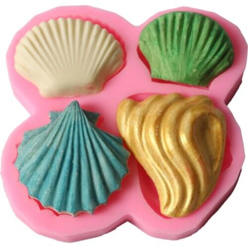 Pink Seashell Silicone Molds Cake Decorating Tools 3D Fondant Soap Mold for Caking Decoration Chocolate Candy Mold Baking Tool