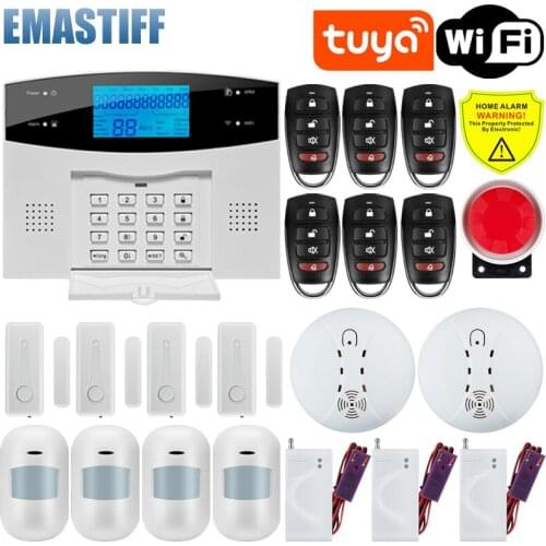 WiFi Smart Home Anti-theft Burglar GSM Alarm System Wireless Security Home Wifi Motion Sensor Magnetic Alarm Tuya Alexa Google