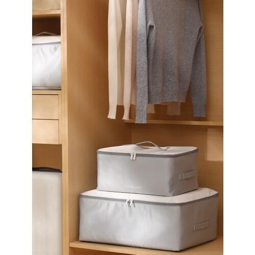 Foldable Comforter Storage Bag Household Dust-proof Clothing Storage Bag Satin Clothes Pillow Quilt Organizer Wardrobe Organizer