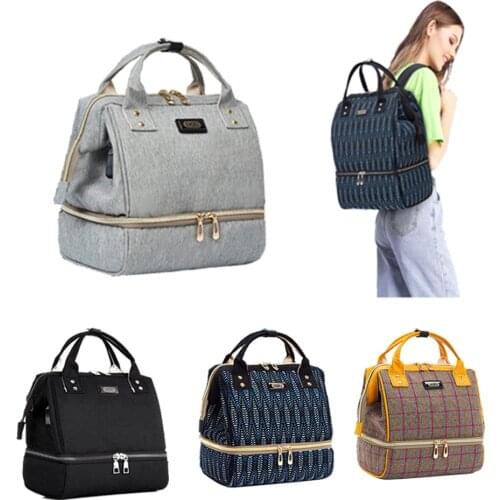 Diaper Bag Mummy Maternity Baby Bags Small Travel Grey Baby Nappy Changing Backpack Women Insulated Lunch Bag Stroller Organizer