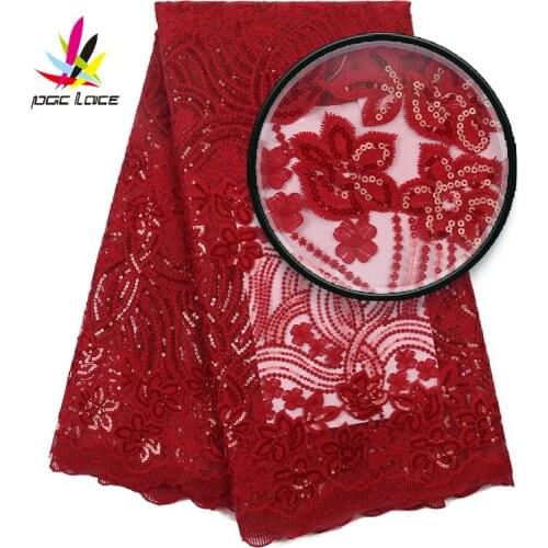 Heavy Embroidered Lace Fabric Sequin African Colored Net African Luxury 2019 High Quality Latest Tulle Nigerian For Bridal