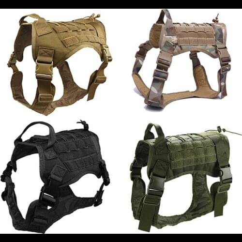Outdoor Tactical Training Camouflage Dog Clothes 1050D Nylon Waterproof Dog Vest Moore System Tactical Dog Hunting Armor