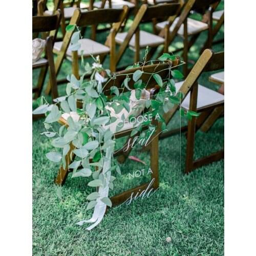 Choose A Seat, Not A Side Wedding Sign || Acrylic Wedding Sign Custom Welcome Wedding Sign Plexi Glass Welcome To Our Wedding
