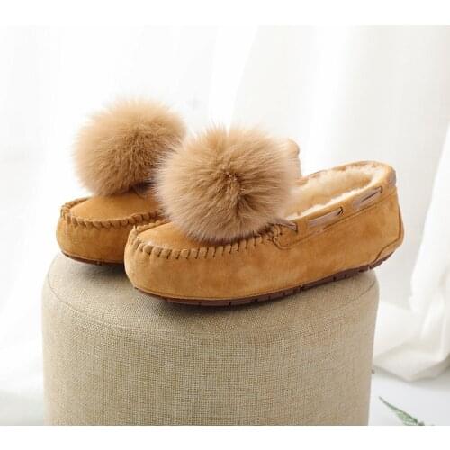 2021 Winter Boots Non-slip Rubber Soles Women Ankle Boots Natural Fur Thick Wool Genuine Cowhide Leather Snow Boots Warm Shoes