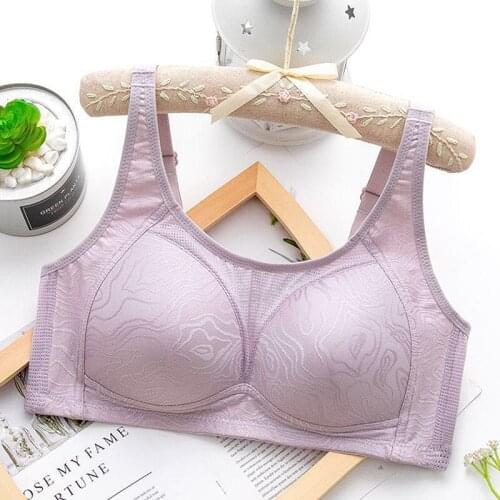 Women Breathable Bras Seamless Solid Color Plus Size Comfortable No Steel Ring Bras Female Thin Cup Bra Sleep Underwear