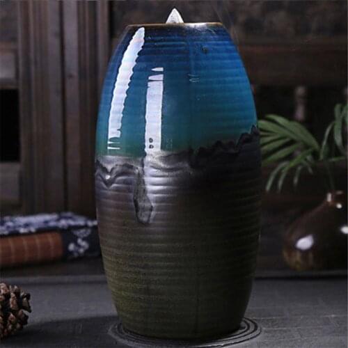 1 Pcs Ceramic Glaze Incense Holder Sandalwood Backflow Censer Waterfall Smoke B1