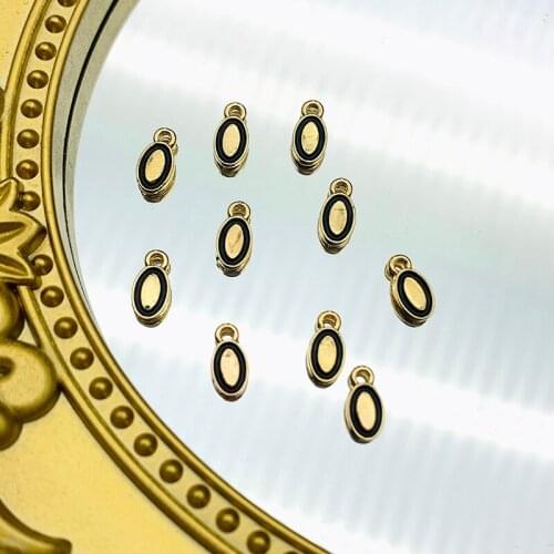 10pcs Golden 10*5mm Oval Charms Metal Alloy Small Pendants For Jewelry Making Necklace Earring Bracelet DIY Handmade Supplies