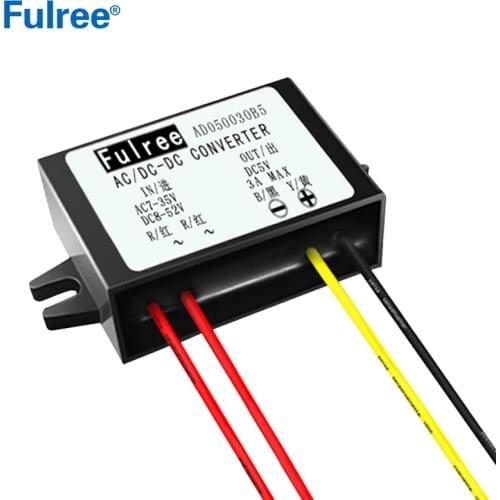 12VAC 24VAC to 5VDC Step Down Converter 24V AC 7-35V DC 8-52V Convert to 5V 1A 2A 3A Buck Car Monitoring Control Power Supply