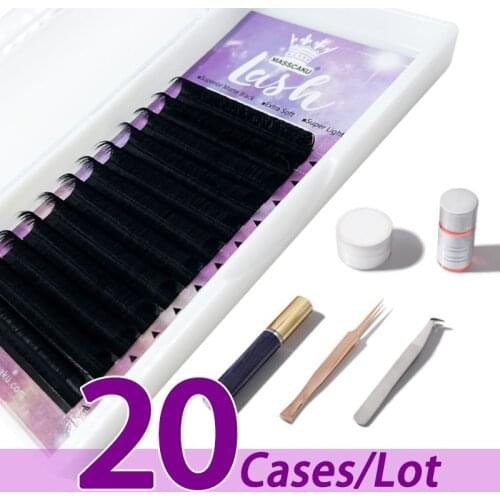 20case/lot Best selling 12 rows matte black 0.07 0.10 easy fan mega volume lashes super beautiful eyelash with private label