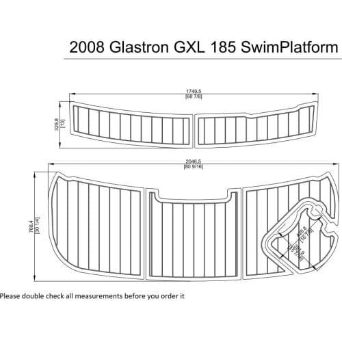 2008 Glastron 185 Swim Platform Pad Boat EVA Teak Decking 1/4" 6mm