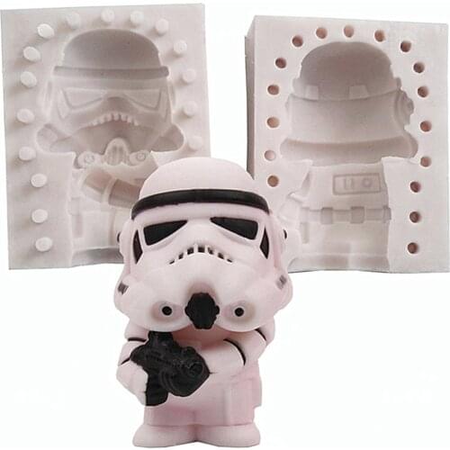 3D Warrior Storm Soldier Silicone Mold Fondant Cake Decorating Tools Sugarcraft Chocolate Baking Tools Cake Gumpaste Form M1179