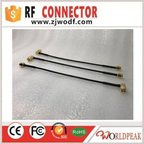 Free shipping 5pcs183mm pigtal cable sma male straight connector to rpSMA male right angle for 1.13 cable assembly