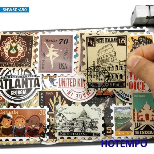 50pcs Retro Mixed Travel Style Stamp Seal Label Art Stickers for Kids DIY Phone Laptop Suitcase Skateboard Case Decals Stickers