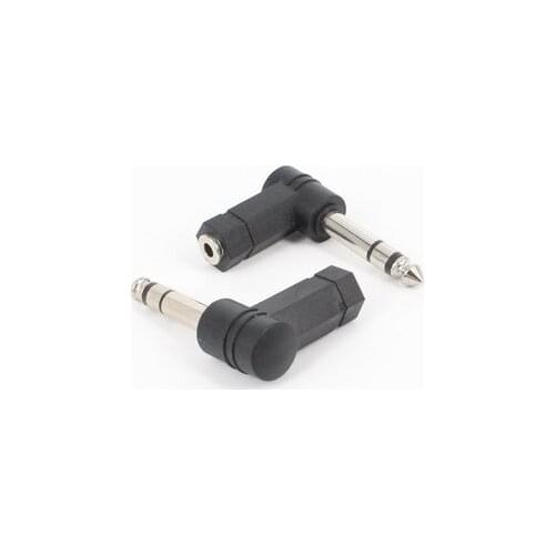 90 Degrees 3.5mm Female to 6.35/6.5mm 1/4" Mono Stereo Male Speaker Audio Adapter Plug 3.5mm 1/8" Stereo TRS Connector Converter