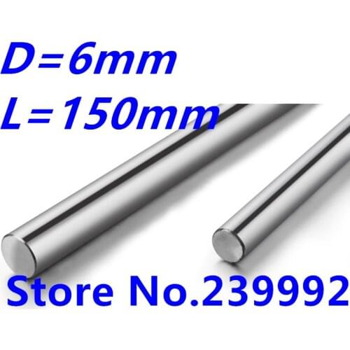 Free Shipping 2 pcs linear shaft 6mm 150mm long harden linear rod round shaft chrome plated for CNC parts