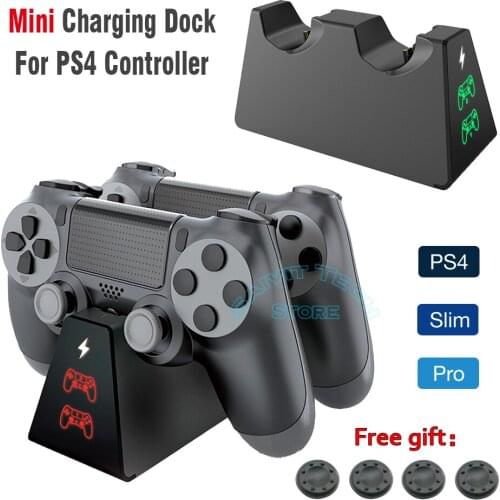 Fast PS4 Wireless Controller Mini Charging Dock Station Dual Charger Stand with Status Display Screen for PS 4/PS4 Slim/PS4 Pro