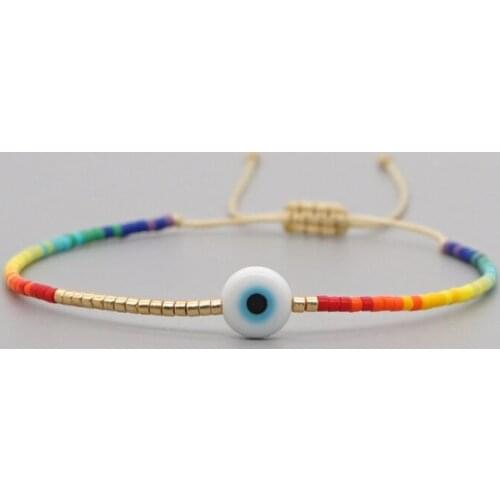 Bohemian Beaded Bracelets Summer Beaded Evil Eye Bracelets Hawaii Beach Bracelets Jewelry Suitable for Ladies and Girls