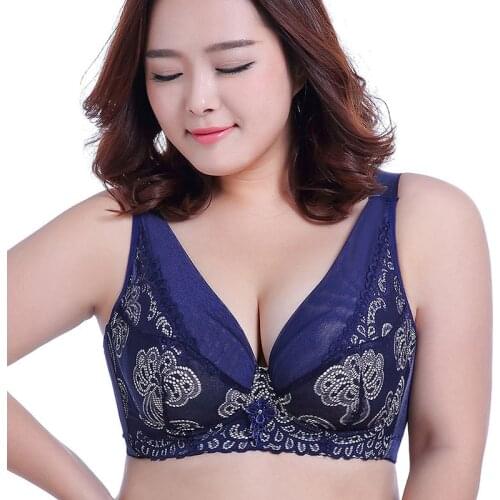 Thin Cup Plus Size Bra Big Plump Women Thin Pad Full Cup Sexy Lace Push Up Bra Women Underwear Bralette Sutia Modis Bralette