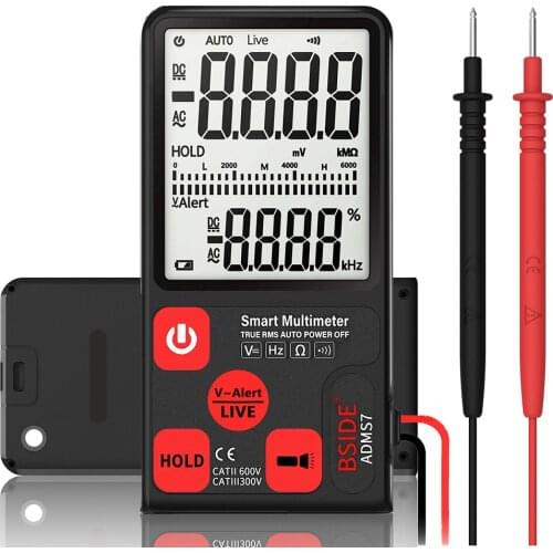BSIDE ADMS7 Professional Smart True RMS Digital Multimeter Measuring Voltage Meter Resistance Tester with LCD Display