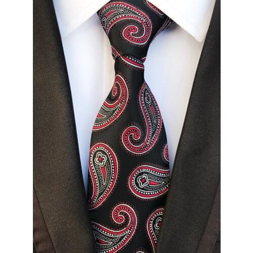 8CM Designer Men Necktie Unique Classic Paisley Ties for Wedding Party Meeting (10 Colors for Choose)