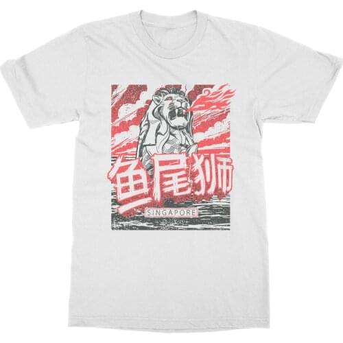 Sleeve Leisure Fashion Summer Singapore Merlion T-Shirt World City Travel Passport Plane Vacation Asia Islandfunny T Shirts