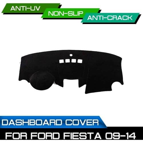 Car Dashboard Mat for Ford Fiesta 2009 2010 2011 2012 2013 2014 Anti-dirty Non-slip Dash Cover Mat UV Protection Shade