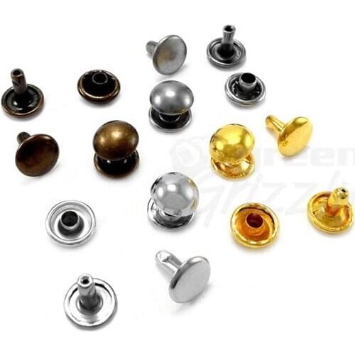 Domed double cap rivets 10 mm cap diameter Studs Sewing Leather