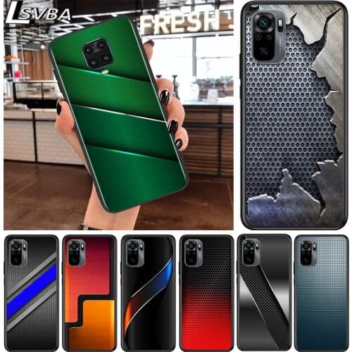 Red Blue Brushed Metal for Xiaomi Redmi Note 10 10S 9 9T 9S 9Pro Max 8T 8Pro 8 7 6 5 Pro 5A 4X 4 Soft Black Phone Case