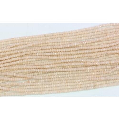 Fashion cream-colored chalcedony jades natural stone new stone 2*4mm faceted abacus loose beads diy high quality Jewelry 15"B566