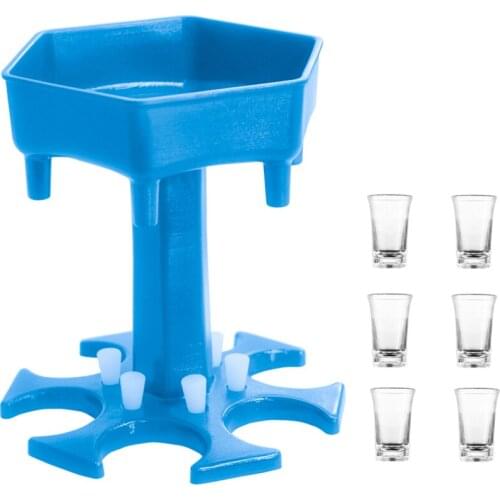 Transparent Wine Glasses 6-cup Hexagonal ABS Drinking Games 6 Shot\ Portable Bar Accessories Dispenser Beverage Machine Set