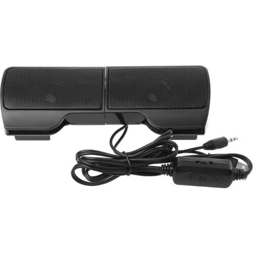 New 1 Pair Mini USB Powered Line Control Stereo Clip-On Speaker For Notebook Laptop