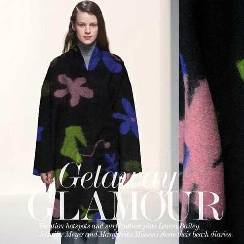 Europe and The United States Suit The Fall of High-grade Printed Cashmere Wool Coat Jacket Clothing Fabrics/100cm*150cm