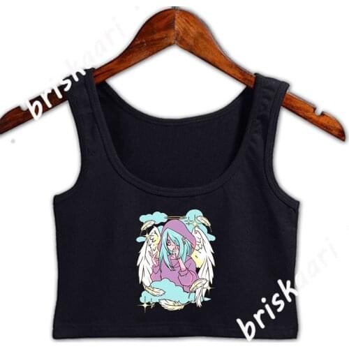 Pastel Goth Girl With Angel Wings Heaven Crop Top Tops Anti-Wrinkle S-2xl Designing Letters Basic Vintage Summer Style Vest