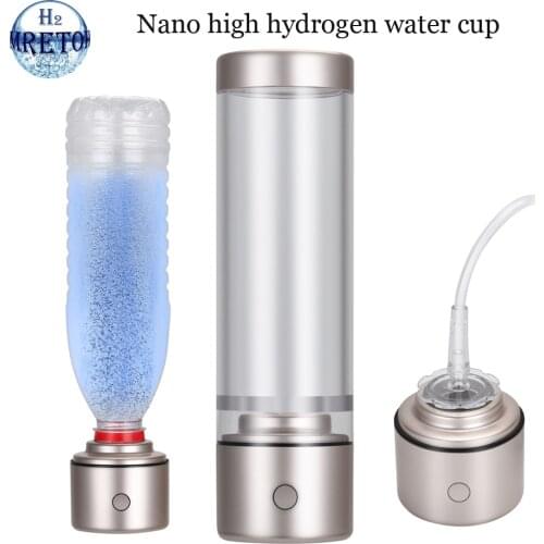 Portable Rechargeable Nano High Hydrogen Water Bottle Generator Electrolysis Alkaline Pure H2 Gas Ventilator Ionizer Anti Aging