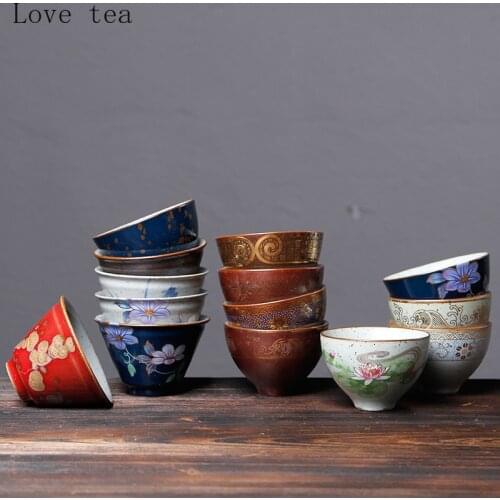 Hand-painted Lotus Teacup Ceramic Kung Fu Tea Set Water Cup Household Goods Small Tea Cup Home Exquisite Office Supplies