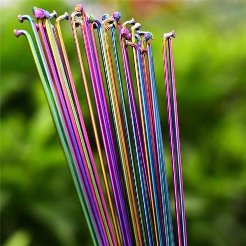 Bicycle Spoke Wire Vacuum Pating Rainbow Mountain / Road Bike Stainless Steel 2.0MM 26 29 27.5 inches bicycle spoke
