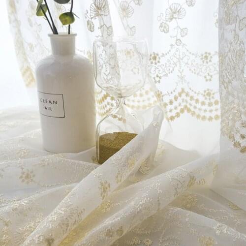 High-end Embroidery Lace Window Screen for Living Room Bedroom Balcony Bay Window Light curtain tulle