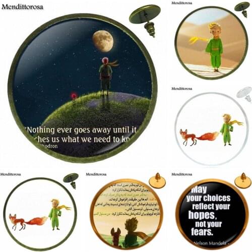 For Women Choker The Little Prince Logo Statement Handmade Glass Bronze/Silver/Golden Clip Ear Hook Stud Earring