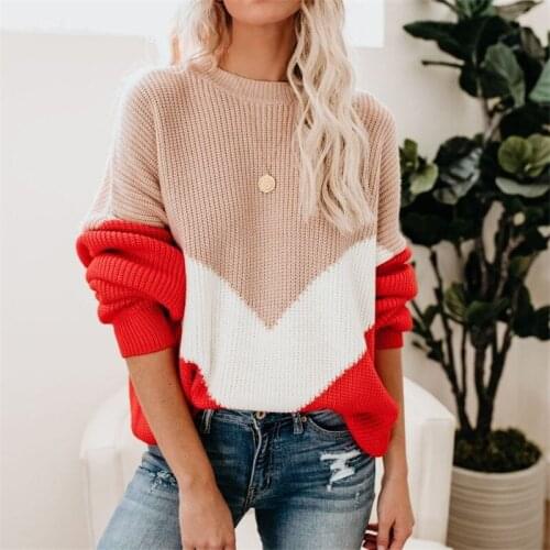 Spring Autumn Loose Knitted Sweater Women Long Sleeve O-neck Casual Jumpers Woman Pullovers Regular Red Sweater 2021