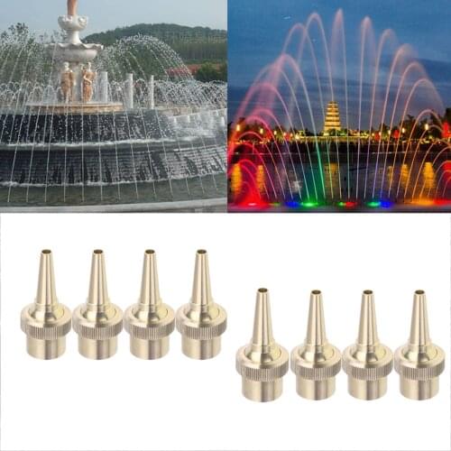 Gold 1 / 2 '' Brass Jet Straight Garden Fountain Water Nozzle