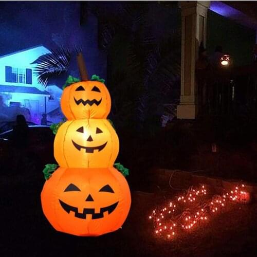 1.2m Pumpkin Lantern Inflatable Model with LED Light for Halloween Ornaments Halloween Pumpkin Inflatable Model