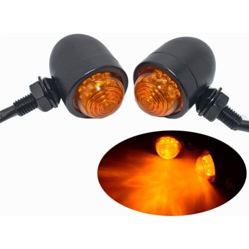 10mm Universa Motorcycle Black Amber Bullet Turn Signals Indicator Light Metal For Harley Bobber Mini Sportster Chopper