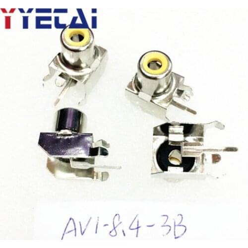 YongYeTai RCA socket single hole AV core socket 2 feet PCB welding audio video socket lotus seat AV1-8.4-3B Free shipping