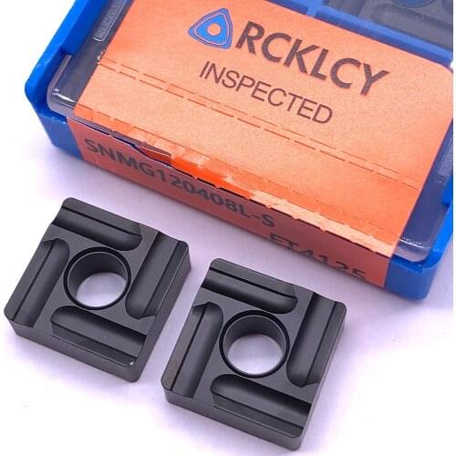 10pcs RCKLCY tungstenTurning Tools SNMG120408 L-S FT4125 High Quality Carbide Inserts Blade Lathe Cutter Turning Tool for Steel
