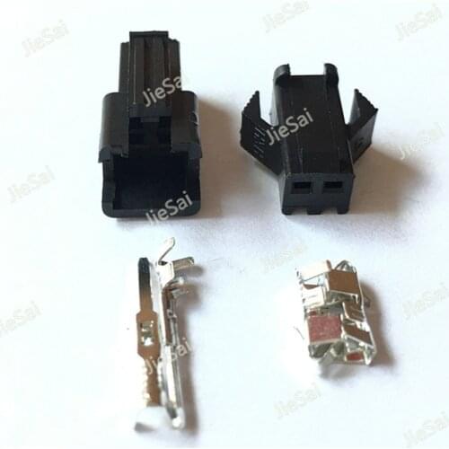 Male And Female JST SM 2 Pin 2 Way Multipole Connector Plug With Terminal 2.54mm